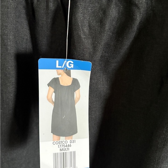 Nicole Miller Original Casual Linen Black Dress with Pockets Size L BNWT - Picture 4 of 8
